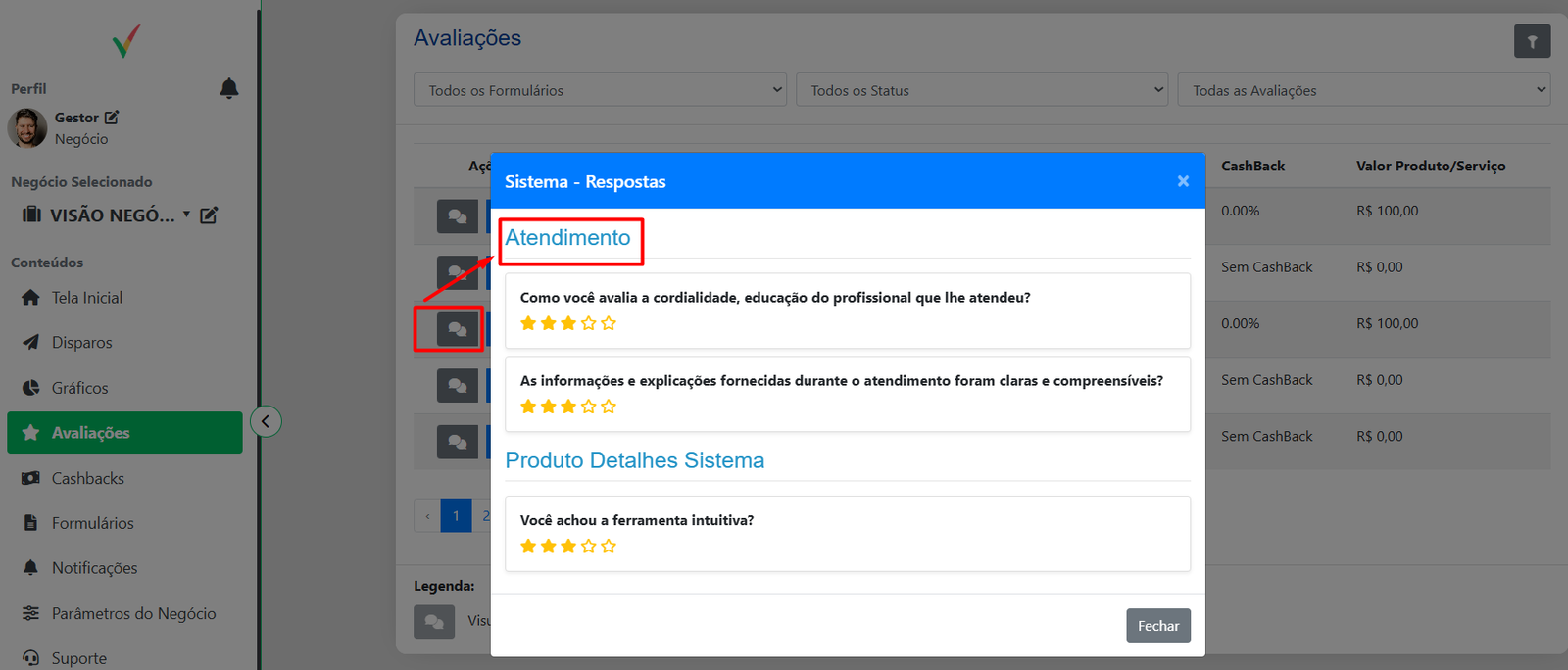 Respostas da Avaliação