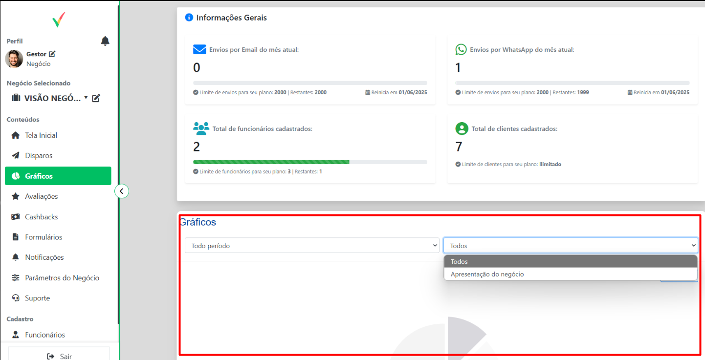 Filtros por Período e Formulário